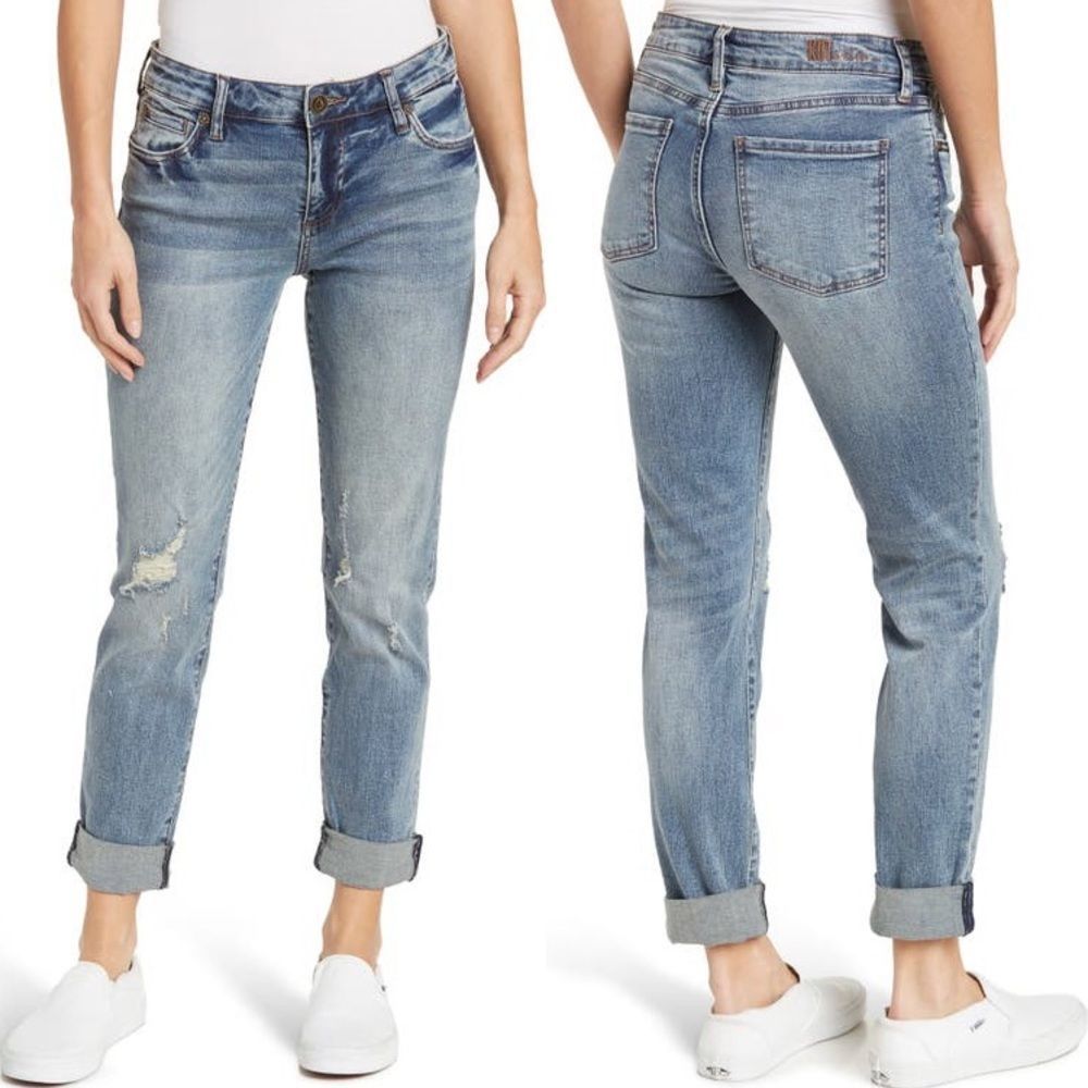 Kut from the Kloth Blue Boyfriend Jeans with Relaxed Fit